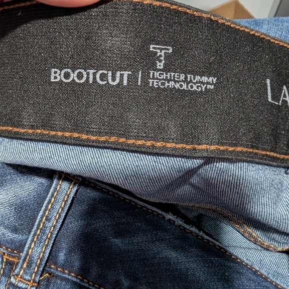 Lane Bryant Dark Wash Bootcut Raw Hemline Denim Jeans in Size 28 Regular - Picture 12 of 14